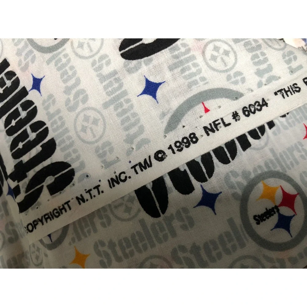 Vintage Pittsburgh Steelers Cotton Fabric 1998 2 Yards Gray